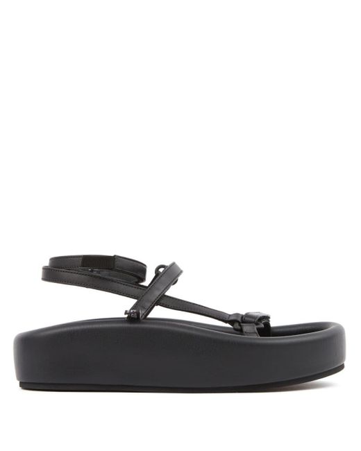 MM6 by Maison Martin Margiela Webbing Leren Sandalen in het Black