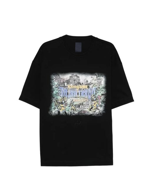 Juun.J Black Graphic T-Shirt for men