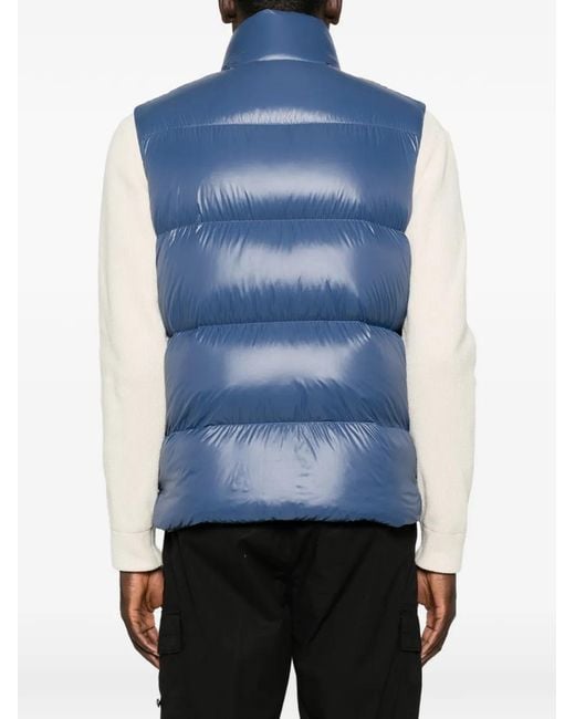 Moncler Blue Belice Logo-Patch Quilted Gilet for men