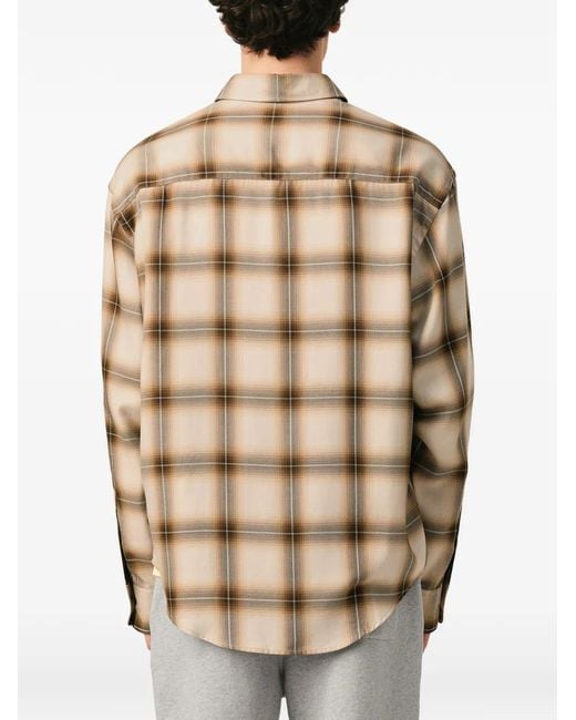 AMI Natural Ami De Coeur Checkered Boxy Shirt for men
