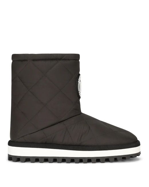 Dolce & Gabbana Black Gesteppte Schneestiefel