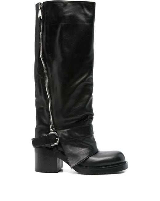 Elena Iachi Black Kniehohe Stiefel 70mm