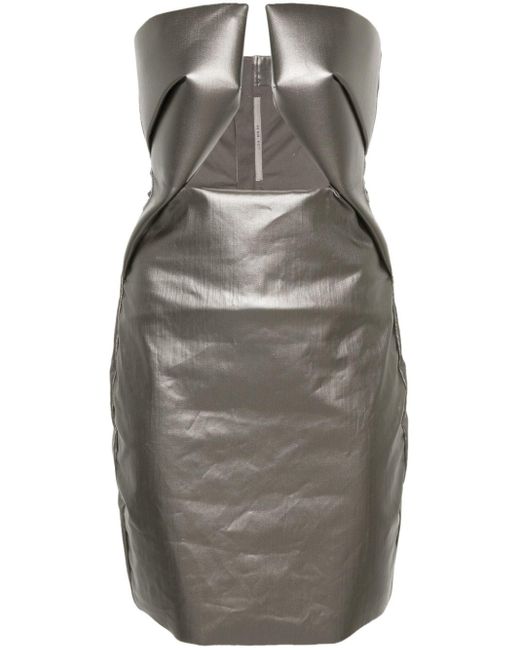 Rick Owens Prong Strapless Mini-jurk in het Gray
