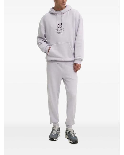 HUGO Gray Graphic Hoodie for men