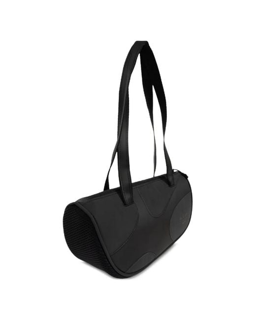 Adidas Black Small Logo-Patch Panelled Shoulder Bag