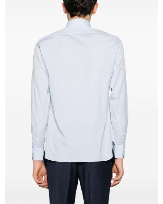 Zegna White Spread-collar Poplin Shirt for men