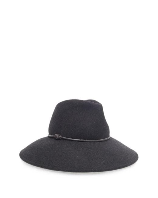 Peserico Blue Bead-Embellished Wide-Brim Hat