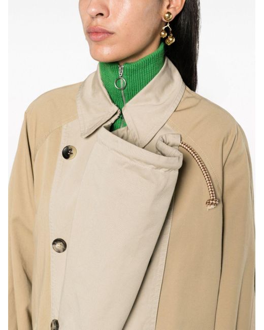Isabel Marant Natural Two-tone Cotton Trench Coat