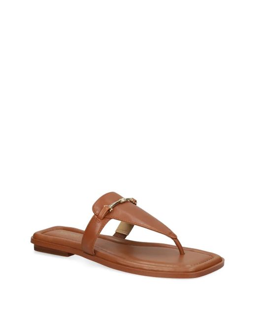 MICHAEL Michael Kors Brown Logo-Plaque Flip-Flops