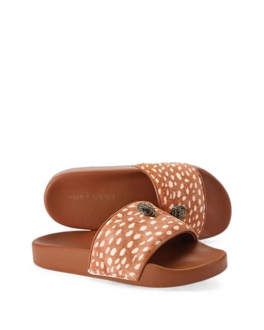 Kurt Geiger Brown Meena Eagle Slides