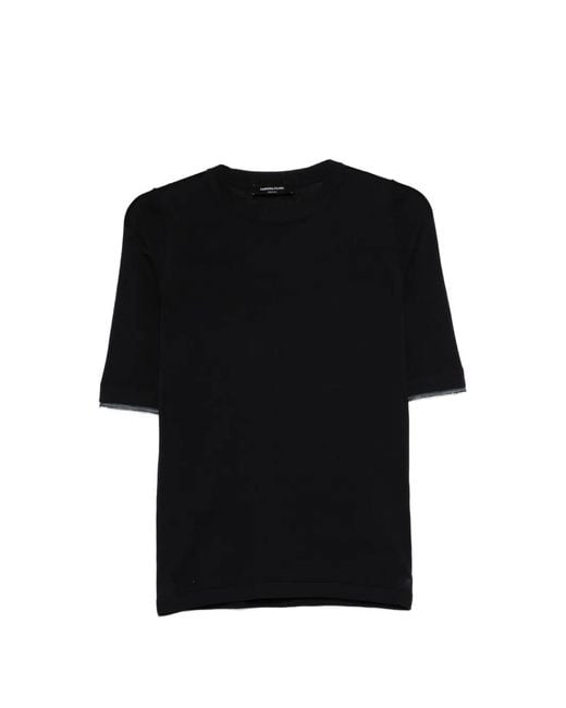 Fabiana Filippi Black T-Shirt À Manches Courtes