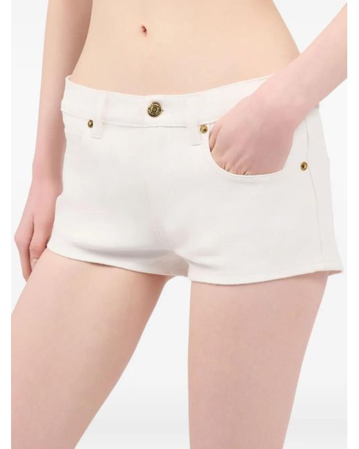 Roberto Cavalli White Cotton Denim Shorts