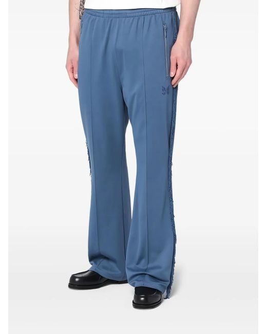 Needles Blue Fringe-Detail Pants for men