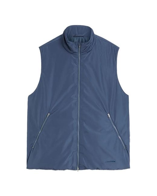 Jil Sander Blue Padded Taffeta Gilet for men