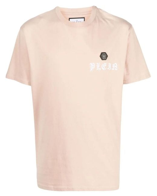Philipp Plein Natural Chest Logo-Print Detail T-Shirt for men