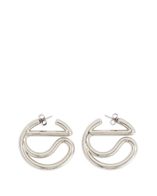 Coperni White C-Logo Hoop Earrings