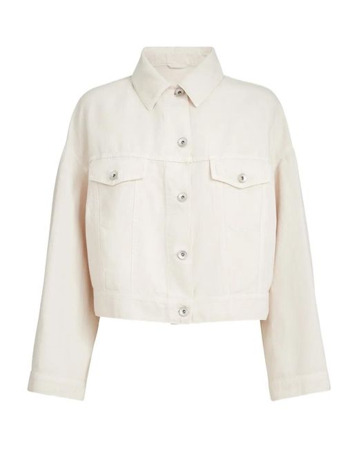 Brunello Cucinelli White Linen And Cotton Blend Jacket
