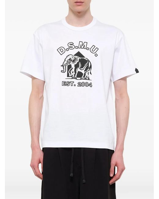 Dover Street Market White Graphic-Print D..M.U T-Shirt for men