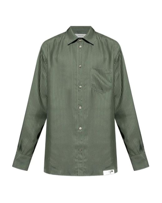 Golden Goose Deluxe Brand Green Pinstripe Buttoned-cuff Shirt for men