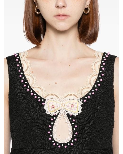 Débardeur À Ornements De Perles Cynthia Rowley en coloris Black