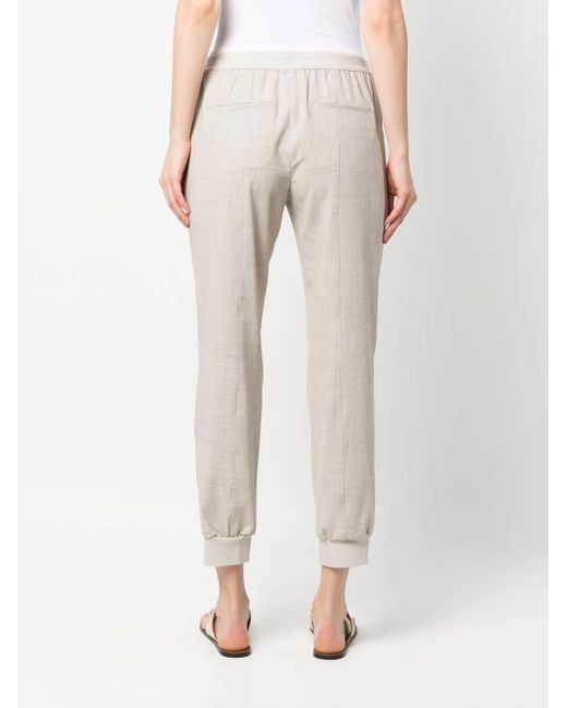 Lorena Antoniazzi Natural Virgin Wool-Blend Track Pants