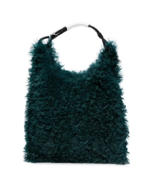 Borsa Tote Aperta di Plan C in Green