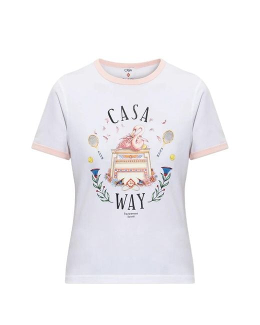 Casablanca White Casa Way Graphic-Print T-Shirt