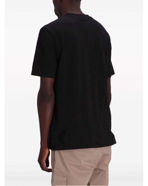 Camiseta con logo estampado HUGO de hombre de color Black