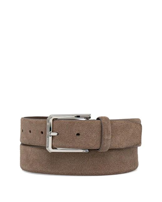 Boss Brown Suede-Buckle Belt for men