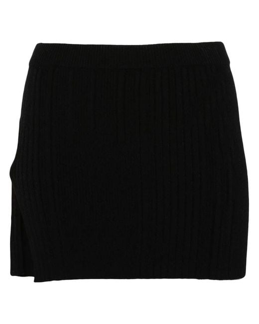 M I S B H V Black Knitted Mini Skirt
