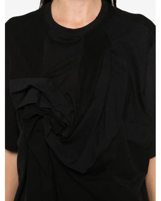 Anni Salonen Black Knot-Detail Crew-Neck T-Shirt