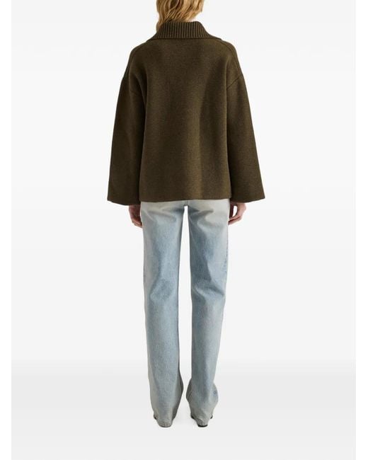 Proenza Schouler Brown Nelly Melange-Knit Cardigan
