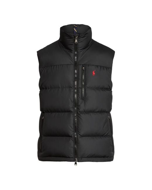 Polo Ralph Lauren Black Gilet Matelassé Polo Pony for men