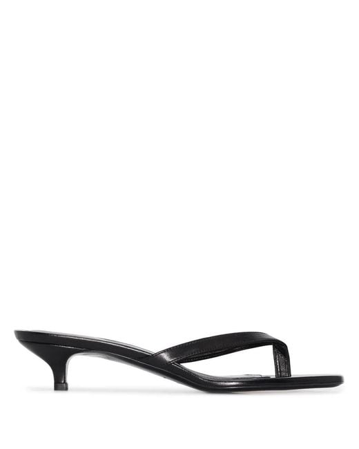 Totême White The Flip-flop Heel Leather Sandals