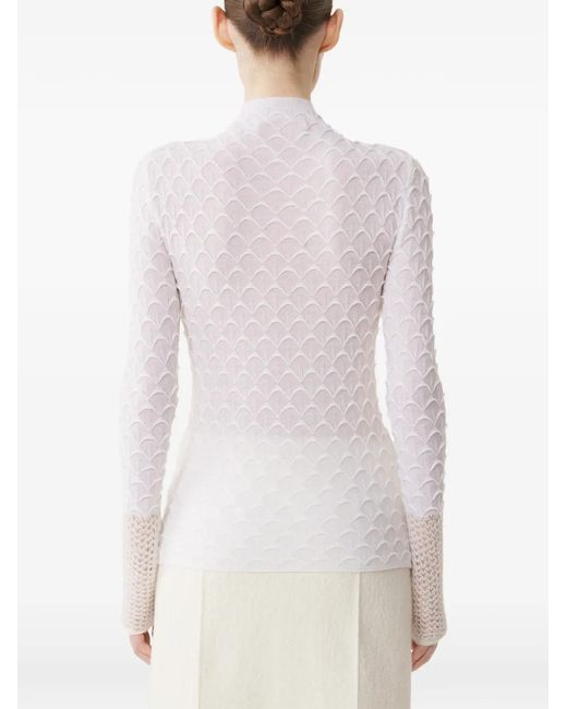 Lanvin White High-Neck Top