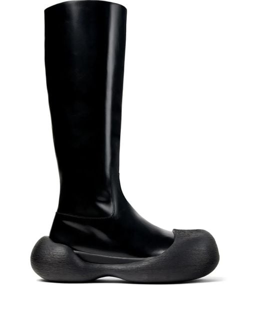 CAMPERLAB Black Caramba Round-Toe Leather Boots