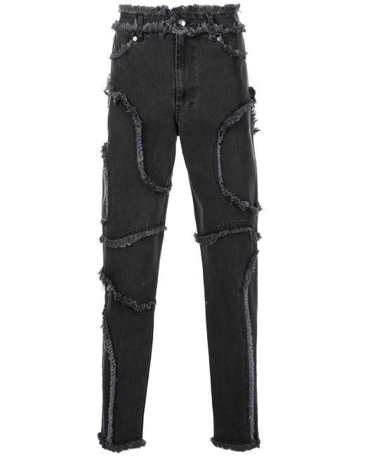 Eckhaus Latta Black Seam-Detail Cropped Jeans