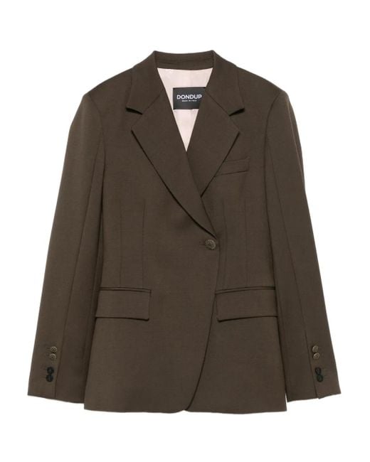 Dondup Brown Single-Button Notched-Lapels Blazer