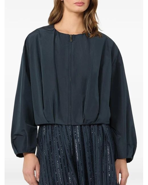 Weekend by Maxmara Blue Cropped Zip-Up Jacket