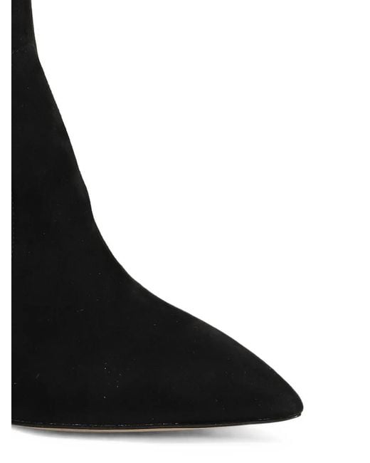 Casadei Black Pointed-Toe Ankle Boots