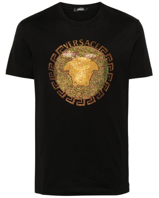 T-shirt con stampa Medusa Head di Versace in Black da Uomo