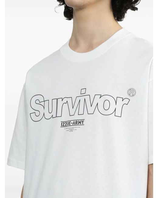 Izzue T-Shirt mit grafischem Print in White für Herren
