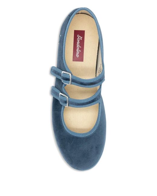 Gondolina Blue Rialto Mary Jane Double-Lace Ballet Flats