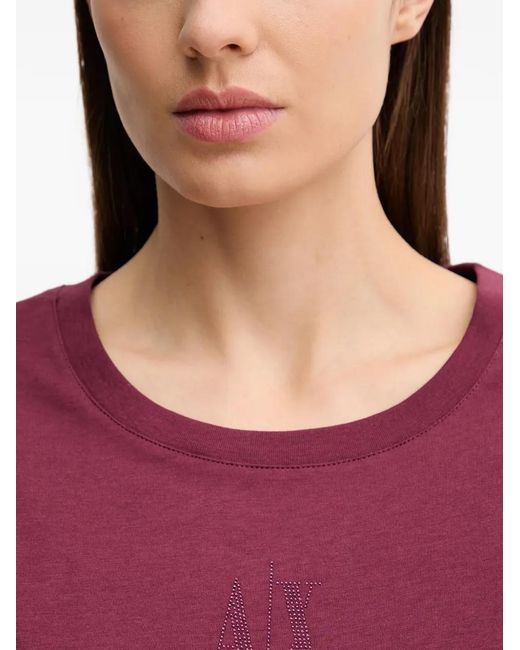 ARMANI EXCHANGE Red Logo-Embellishment T-Shirt