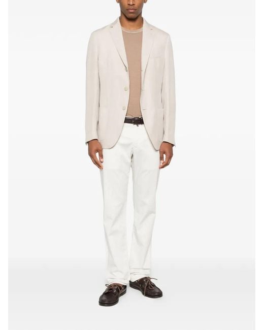 Eleventy White Single-Breasted Blazer for men