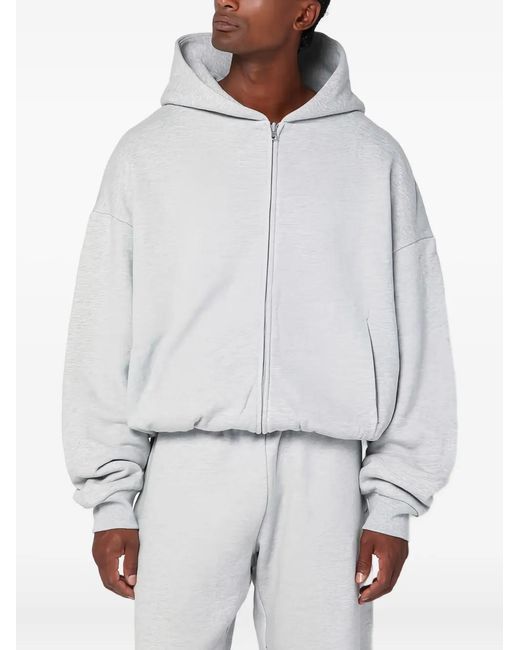 Entire studios Gray Cotton Zip-Up Hoodie for men