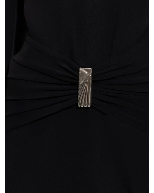 The Attico Black Mini Dress With Deep V-Neckline