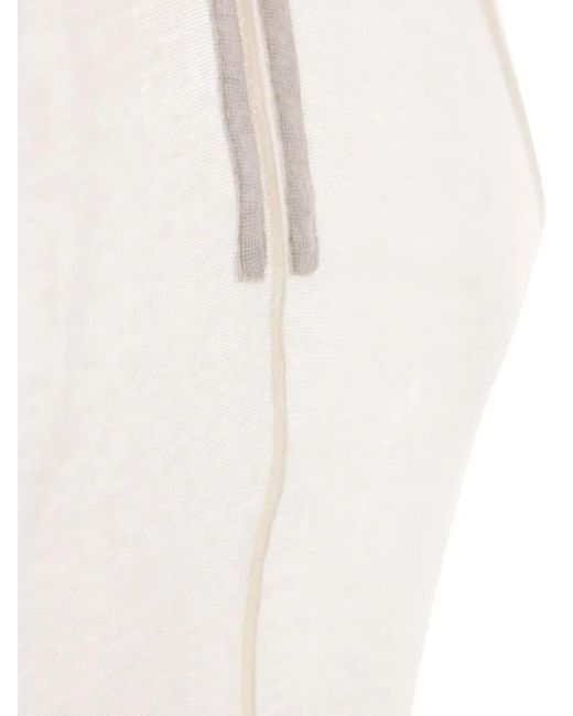 Rick Owens White Fine-Ribbed Tank Top