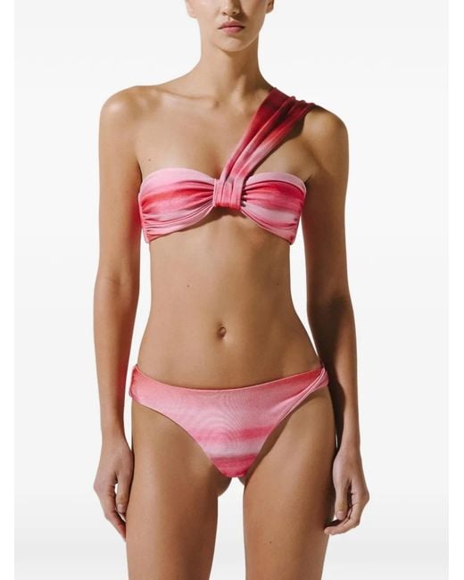 Baobab Pink One-Shoulder Ruched Bikini Top