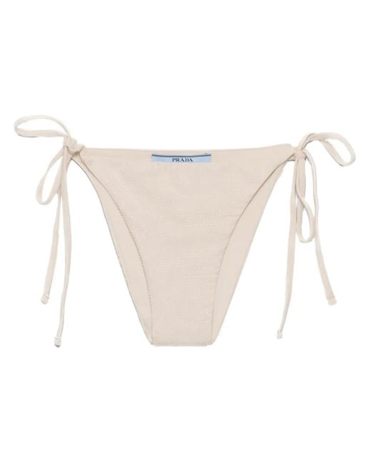 Prada White Rhinestone-Embellished Bikini Bottoms